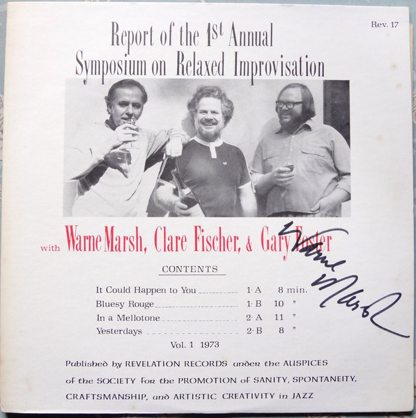 Report Of The 1st Annual Symposium On Relaxed Improvisation cover